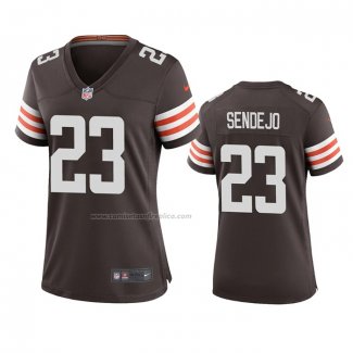 Camiseta NFL Game Mujer Cleveland Browns Andrew Sendejo Marron