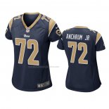 Camiseta NFL Game Mujer Los Angeles Rams 72 Tremayne Anchrum Jr. Azul