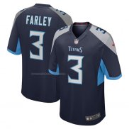 Camiseta NFL Game Tennessee Titans Caleb Farley 3 Azul