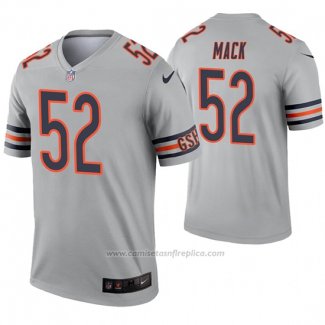 Camiseta NFL Legend Chicago Bears 52 Khalil Mack Inverted Gris