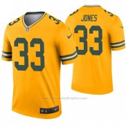 Camiseta NFL Legend Green Bay Packers 33 Aaron Jones Inverted Oro