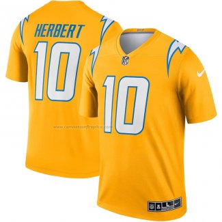 Camiseta NFL Legend Los Angeles Chargers Justin Herbert 10 Inverted Oro