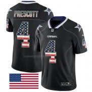 Camiseta NFL Limited Dallas Cowboys Prescott Rush USA Flag Negro