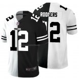 Camiseta NFL Limited Green Bay Packers Rodgers White Black Split