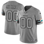 Camiseta NFL Limited Miami Dolphins Personalizada Team Logo Gridiron Gris