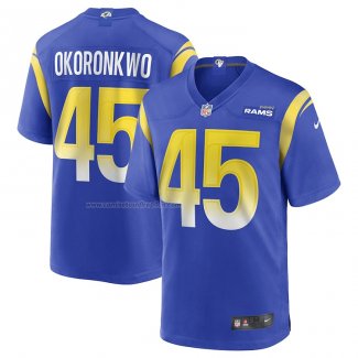 Camiseta NFL Game Los Angeles Rams Ogbonnia Okoronkwo 45 Azul