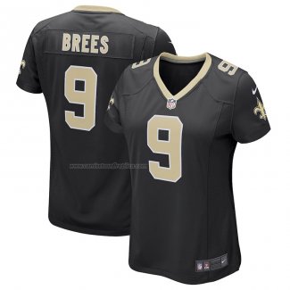 Camiseta NFL Game Mujer New Orleans Saints Drew Brees Negro