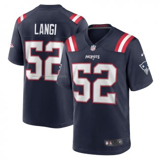 Camiseta NFL Game New England Patriots Harvey Langi 52 Azul