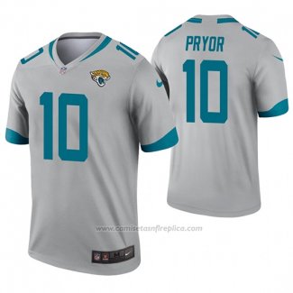 Camiseta NFL Legend Jacksonville Jaguars 10 Terrelle Pryor Inverted Gris