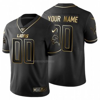 Camiseta NFL Limited Detroit Lions Personalizada Golden Edition Negro