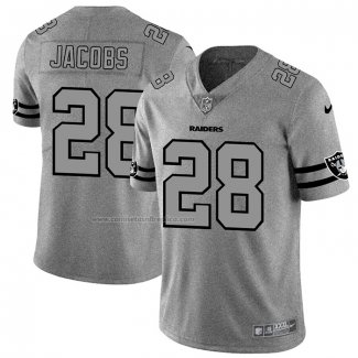 Camiseta NFL Limited Las Vegas Raiders Jacobs Team Logo Gridiron Gris