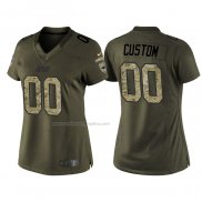 Camiseta NFL Limited Mujer Carolina Panthers Personalizada Salute To Service Verde