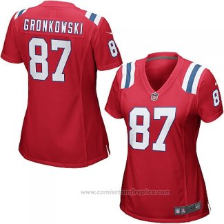 Camiseta NFL Game Mujer New England Patriots Gronkowski Rojo