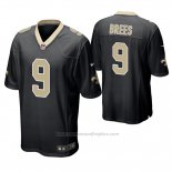 Camiseta NFL Game New Orleans Saints Drew Brees Negro