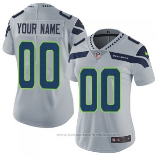 Camiseta NFL Mujer Seattle Seahawks Personalizada Gris