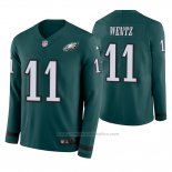 Camiseta NFL Therma Manga Larga Philadelphia Eagles Carson Wentz Verde