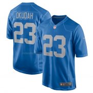 Camiseta NFL Game Detroit Lions 23 Jeff Okudah Azul