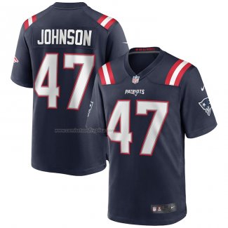 Camiseta NFL Game New England Patriots Jakob Johnson Azul