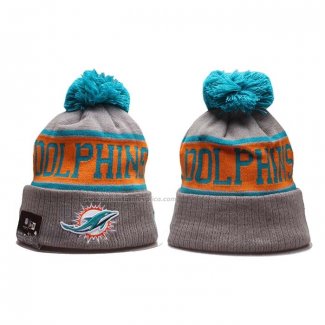 Gorro Beanie Miami Dolphins Gris Naranja