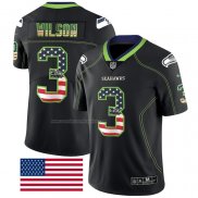 Camiseta NFL Limited Seattle Seahawks Wilson Rush USA Flag Negro