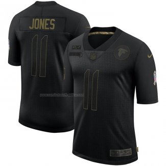 Camiseta NFL Limited Atlanta Falcons Jones 2020 Salute To Service Negro