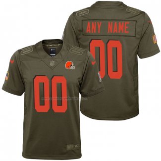 Camiseta NFL Limited Nino Cleveland Browns Personalizada Salute To Service Verde