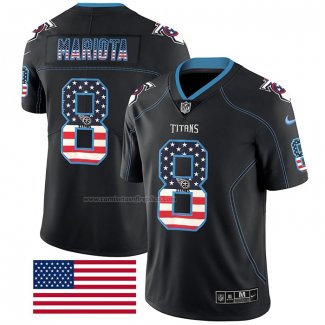 Camiseta NFL Limited Tennessee Titans Mariota Rush USA Flag Negro