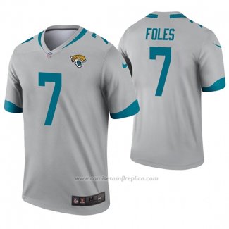 Camiseta NFL Legend Jacksonville Jaguars 7 Nick Foles Inverted Gris