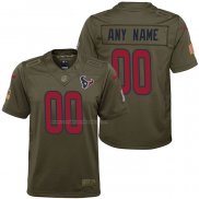 Camiseta NFL Limited Nino Houston Texans Personalizada Salute To Service Verde