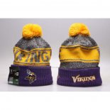 Gorro Beanie Minnesota Vikings Violeta Gris Amarillo