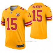 Camiseta NFL Legend Kansas City Chiefs 15 Patrick Mahomes Inverted Oro