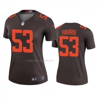 Camiseta NFL Legend Mujer Cleveland Browns Nick Harris Alterno Marron