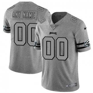 Camiseta NFL Limited Philadelphia Eagles Personalizada Team Logo Gridiron Gris