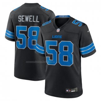 Camiseta NFL Game Detroit Lions Penei Sewell 2nd Alterno Negro