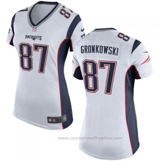 Camiseta NFL Game Mujer New England Patriots Gronkowski Blanco