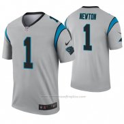 Camiseta NFL Legend Carolina Panthers 1 Cam Newton Inverted Gris