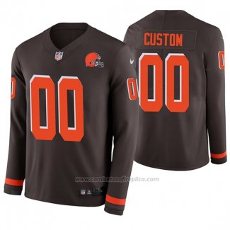 Camiseta NFL Cleveland Browns Personalizada Marron Therma Manga Larga