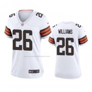 Camiseta NFL Game Mujer Cleveland Browns Greedy Williams 2020 Blanco