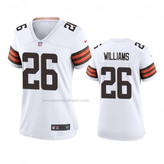 Camiseta NFL Game Mujer Cleveland Browns Greedy Williams 2020 Blanco