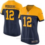 Camiseta NFL Game Mujer Green Bay Packers Rodgers Negro Amarillo2