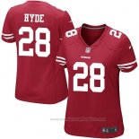 Camiseta NFL Game Mujer San Francisco 49ers Hyde Rojo