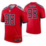 Camiseta NFL Legend Tennessee Titans 98 Jeffery Simmons Inverted Rojo