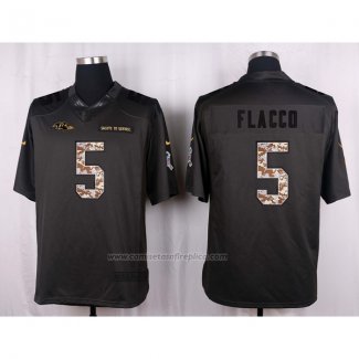 Camiseta NFL Anthracite Baltimore Ravens Flacco 2016 Salute To Service