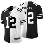 Camiseta NFL Limited Green Bay Packers Rodgers Black White Split