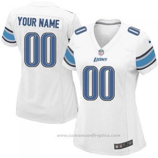 Camiseta NFL Mujer Detroit Lions Personalizada Blanco