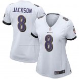 Camiseta NFL Game Mujer Baltimore Ravens Lamar Jackson Blanco