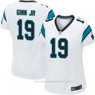 Camiseta NFL Game Mujer Carolina Panthers Ginn Jr Blanco