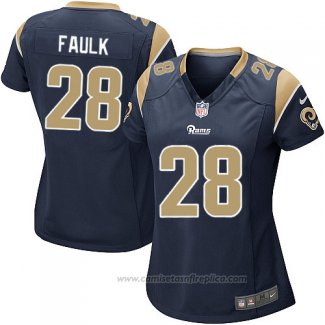 Camiseta NFL Game Mujer Los Angeles Rams Faulk Negro