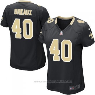 Camiseta NFL Game Mujer New Orleans Saints Breaux Negro