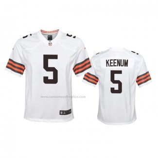 Camiseta NFL Game Nino Cleveland Browns Case Keenum 2020 Blanco